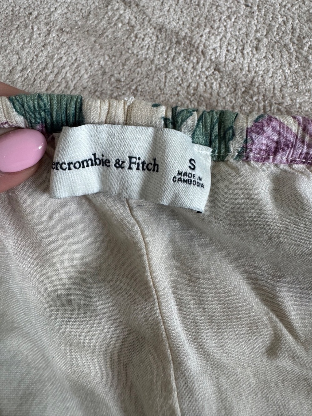 Abercrombie & Fitch Crinkle Palazzo Floral Pull-On Pant - Picture 4 of 4